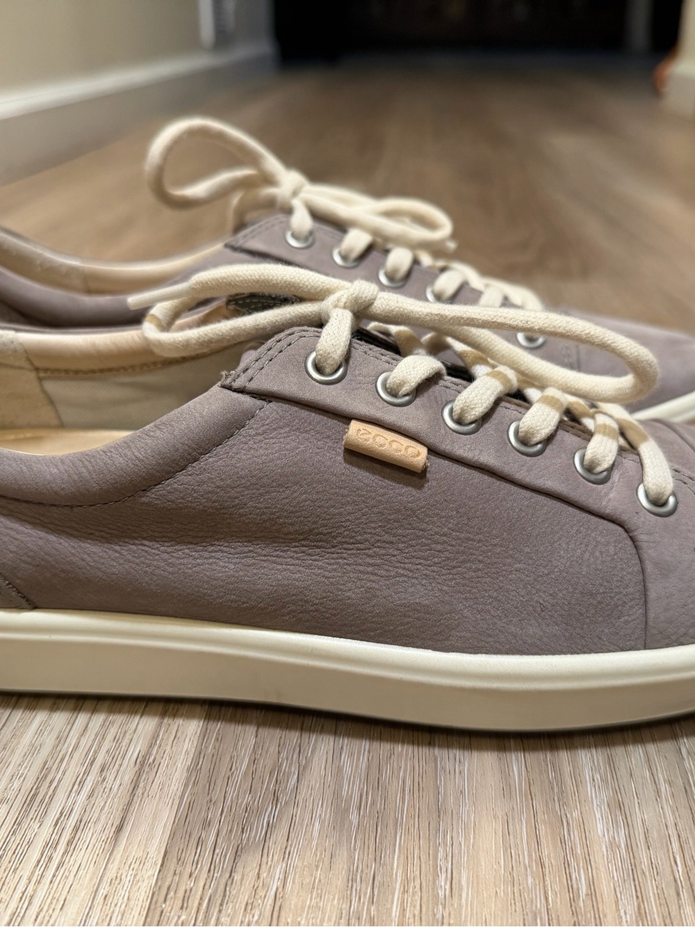 NEW ECCO Soft 7 Womens EU 42 US 11-11.5 Warm Grey Nubuck Leather Sneakers NWOB - Picture 2 of 12